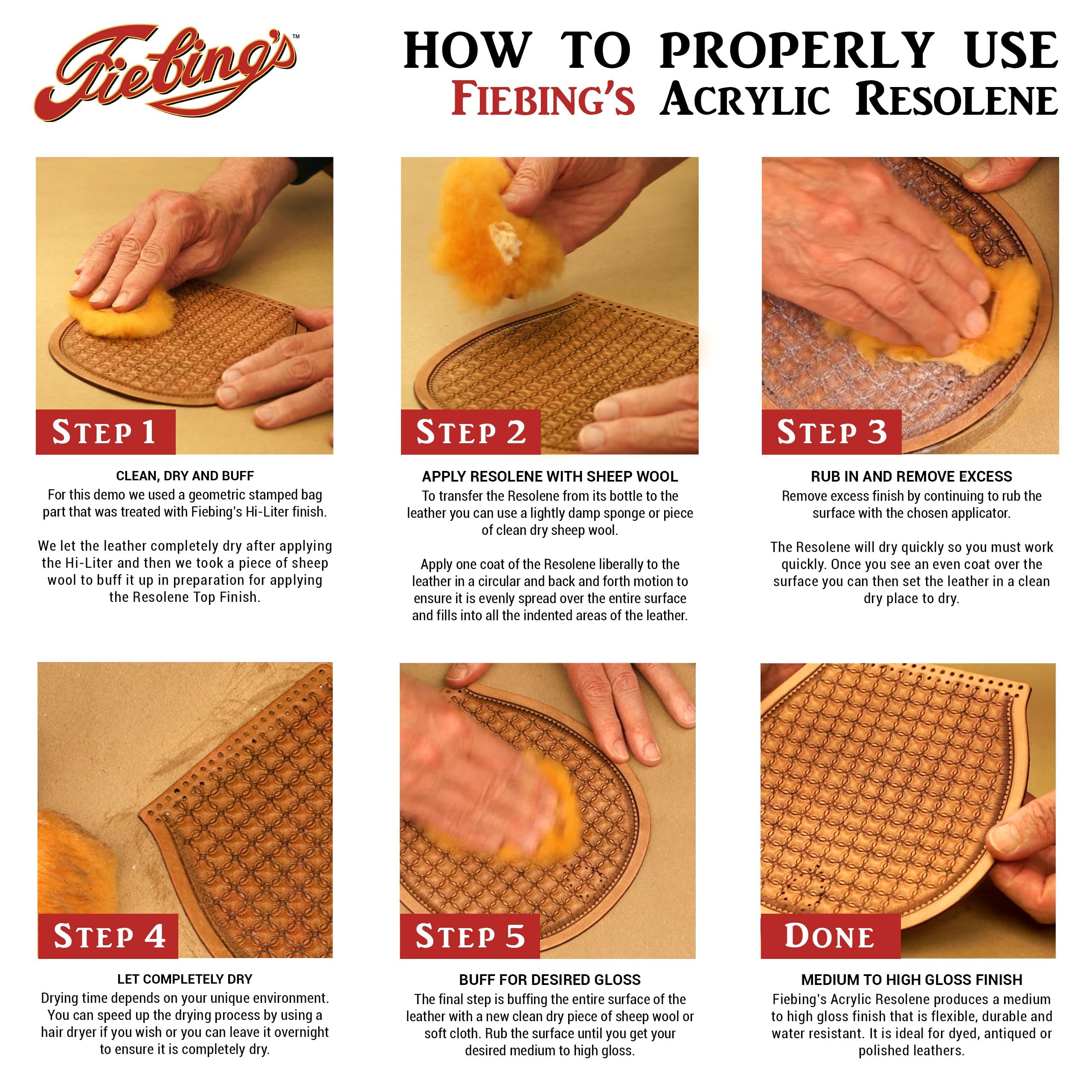 Fiebing's label close-up showing product instructions and authenticity benefit