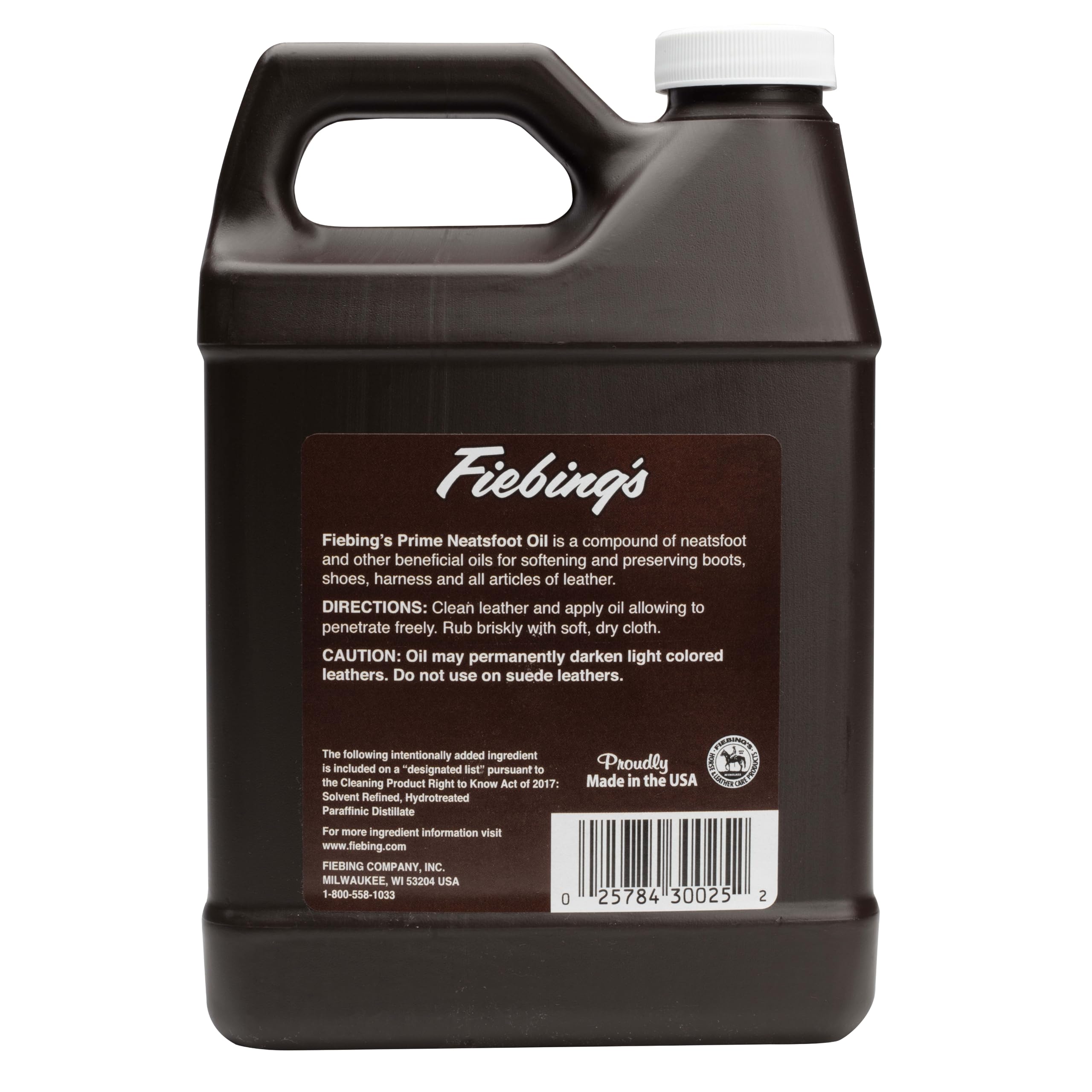 Fiebing's oil used on a saddle in workshop, depicting practical restoration benefit