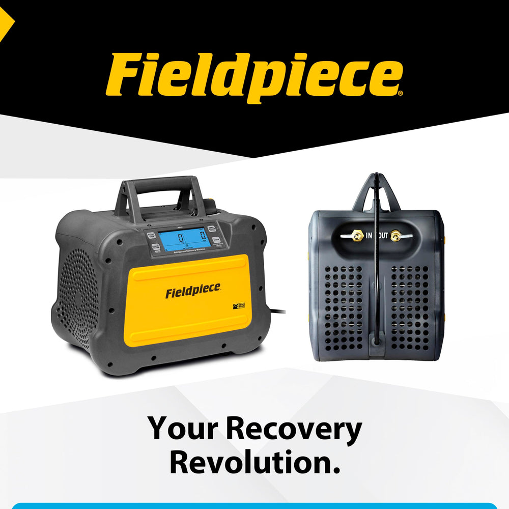 Fieldpiece MR45 next to toolbox showing compact size for convenient transport
