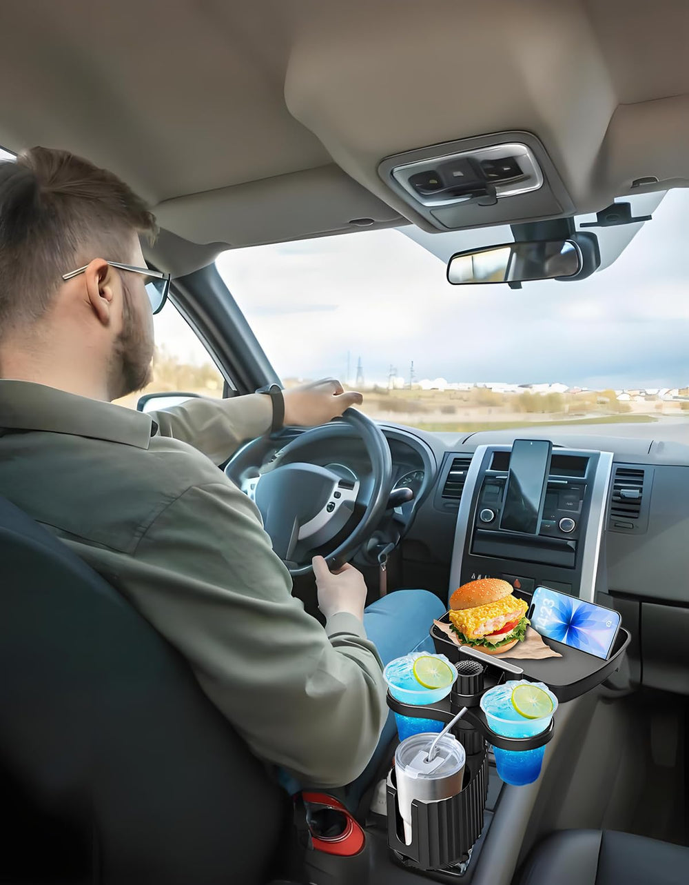 Figtacico lifestyle roadtrip setup keeping snacks and drinks accessible