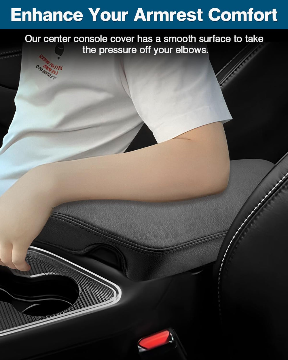 FIILINES armrest cover in use providing comfortable elbow support