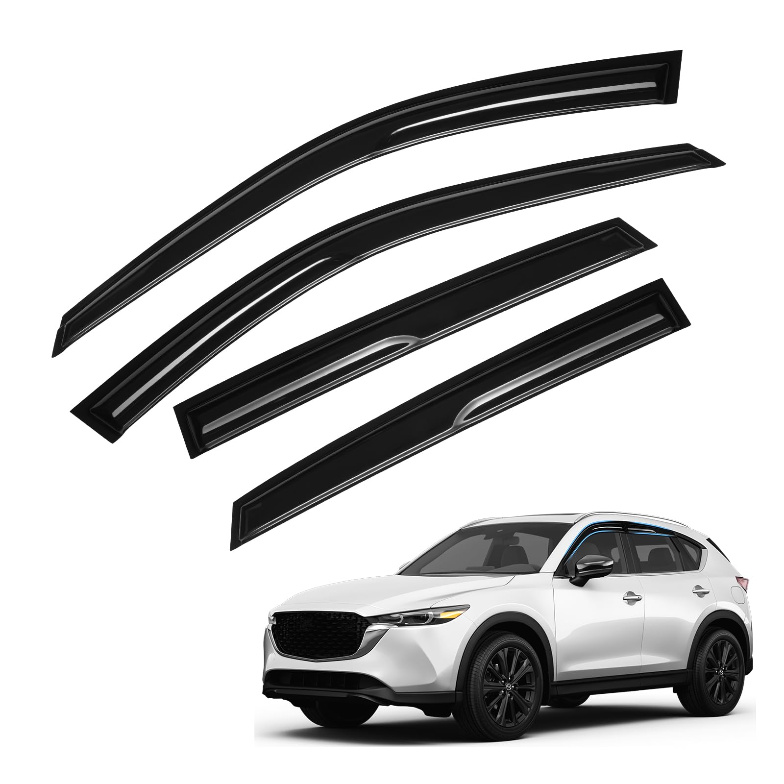 FIILINES front door visor packaging showing fit and protection benefits