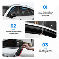 FIILINES rear door visor installed improving cabin airflow and comfort