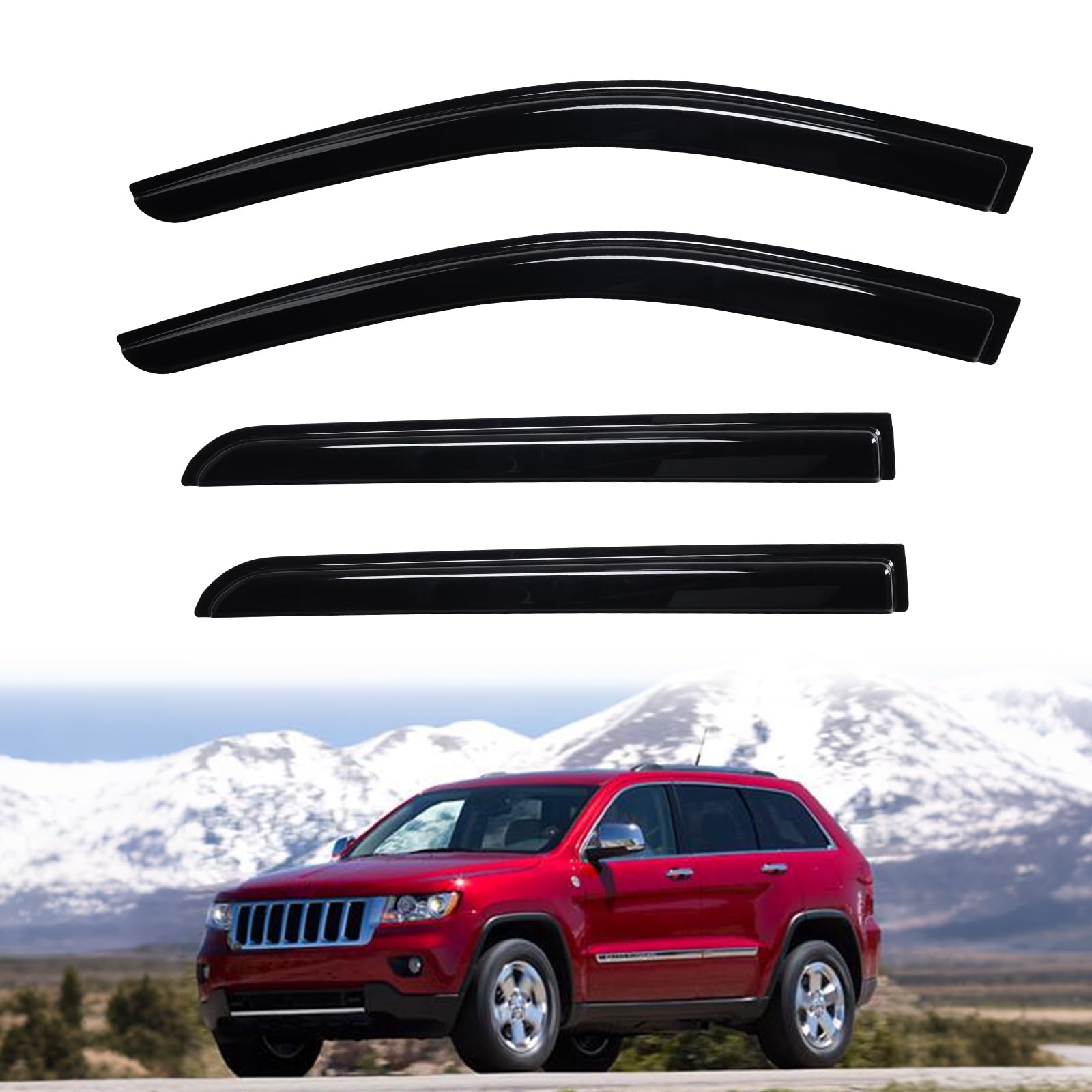 FIILINES front passenger side visor showing neat factory-fit and improved rain protection