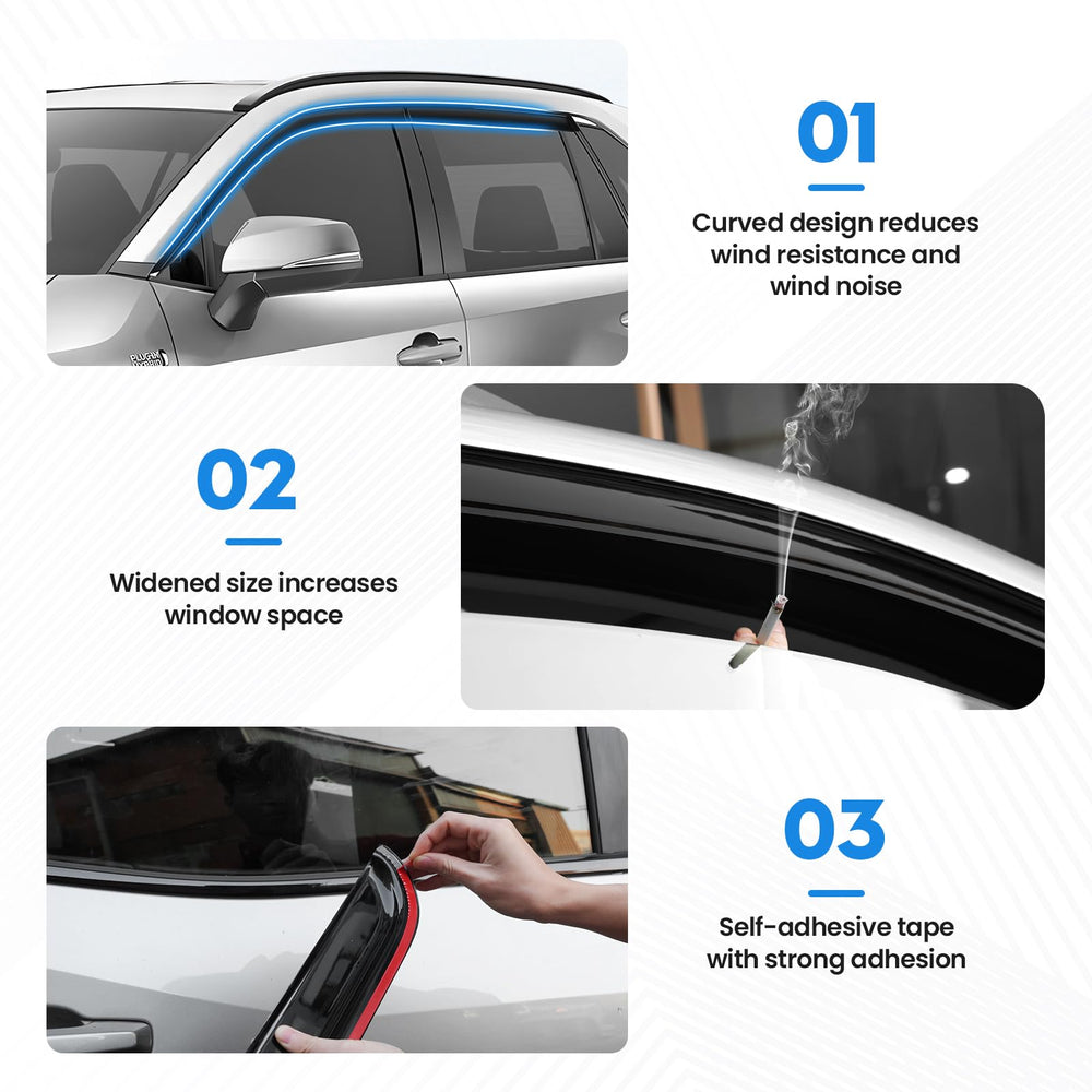 FIILINES visors on front and rear doors showing consistent fit and enhanced appearance
