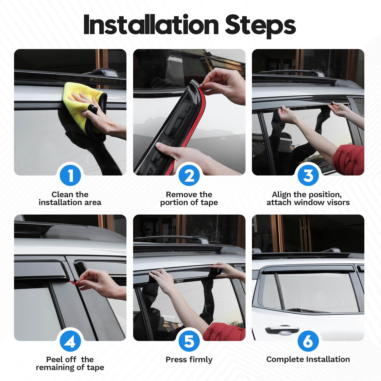FIILINES RAV4 parked in rain showing visors reducing water intrusion to windows