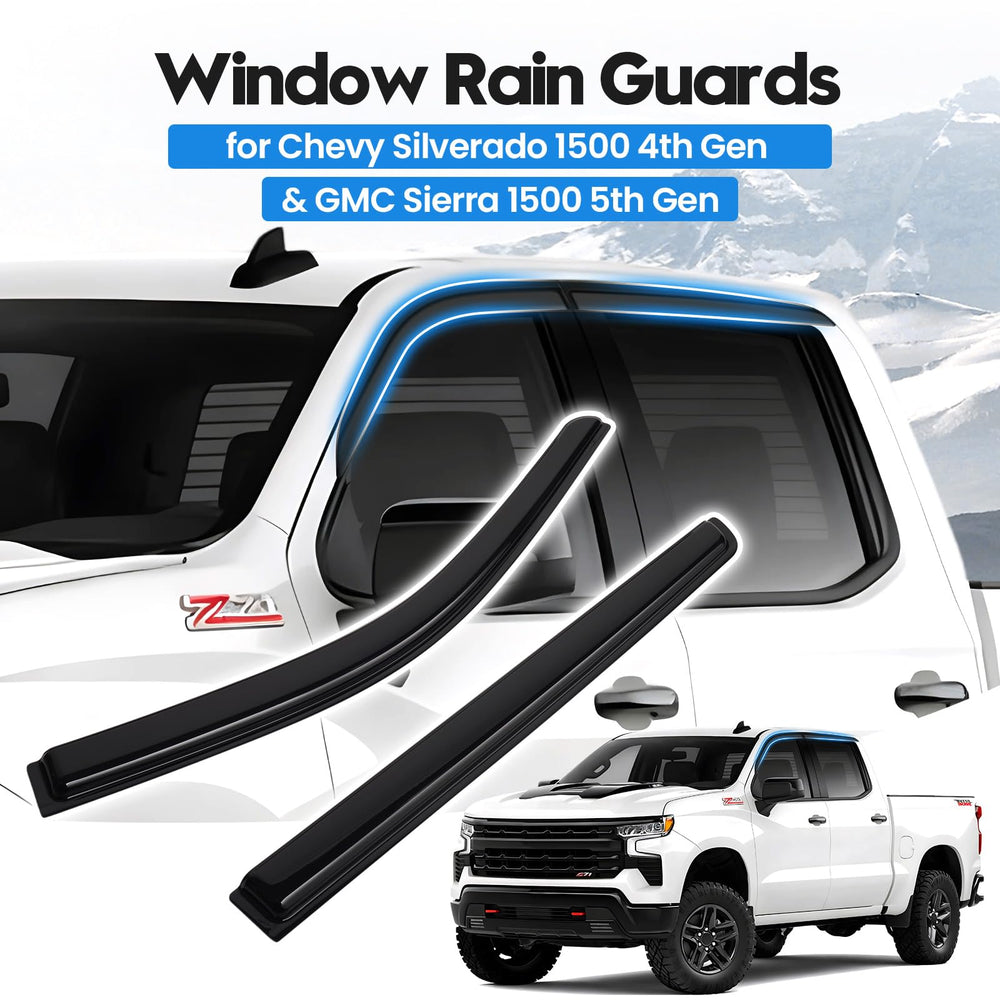 FIILINES side profile view of Silverado visor installed demonstrating flush, factory-like fit