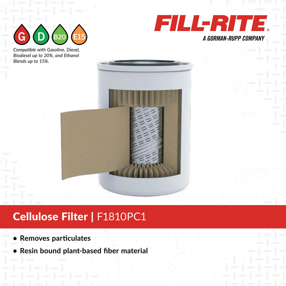 Fill-Rite clear bowl drain plug detail for fast debris removal and maintenance