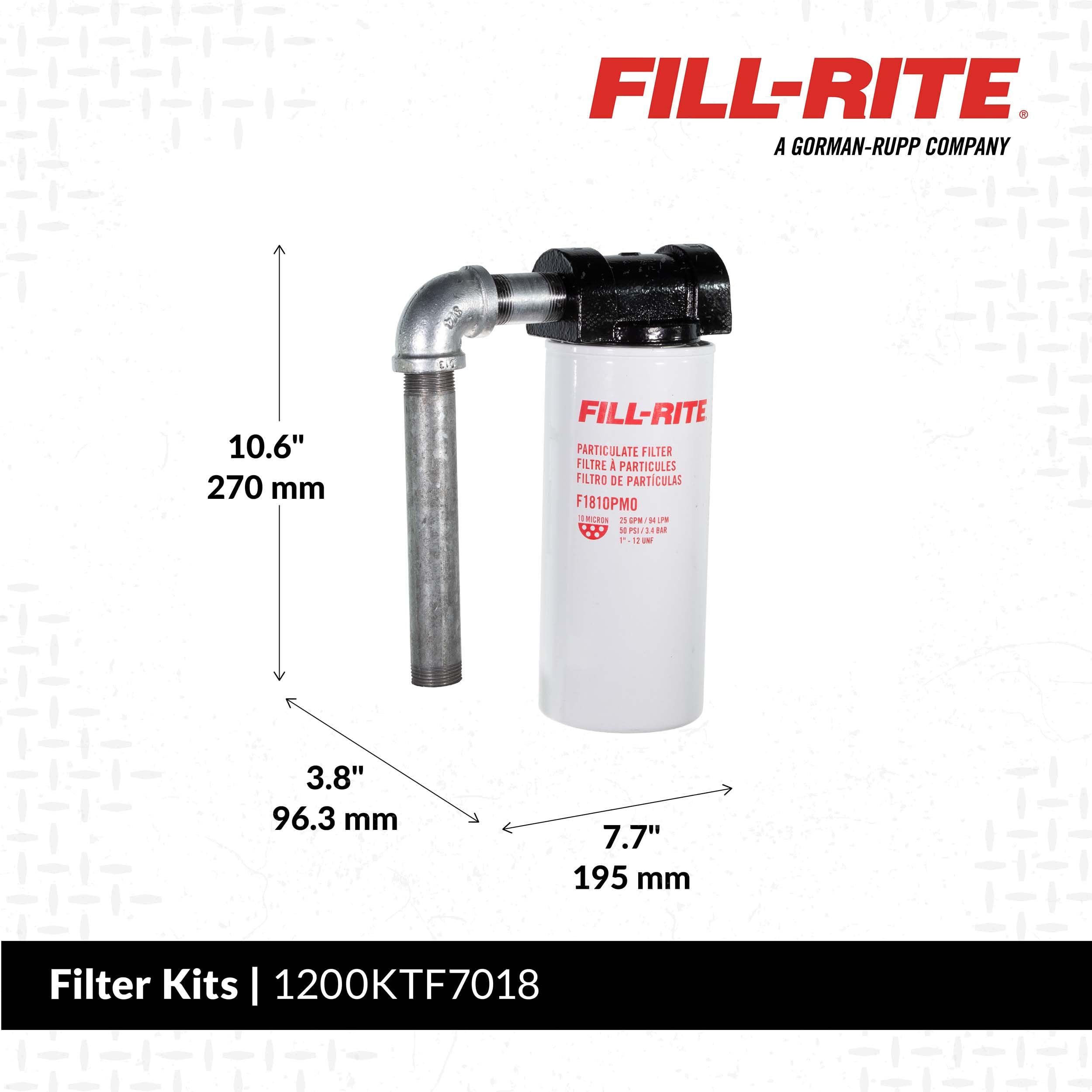 Fill-Rite arranged pipe fittings illustrating complete kit for easy installation