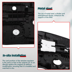 FINDAUTO detail of slide rail and track for smoother, quieter window travel