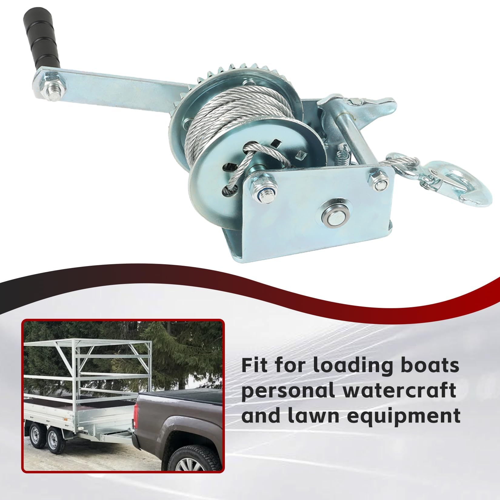 findmall winch beside a ruler for size and scale comparison to show compact portable dimensions