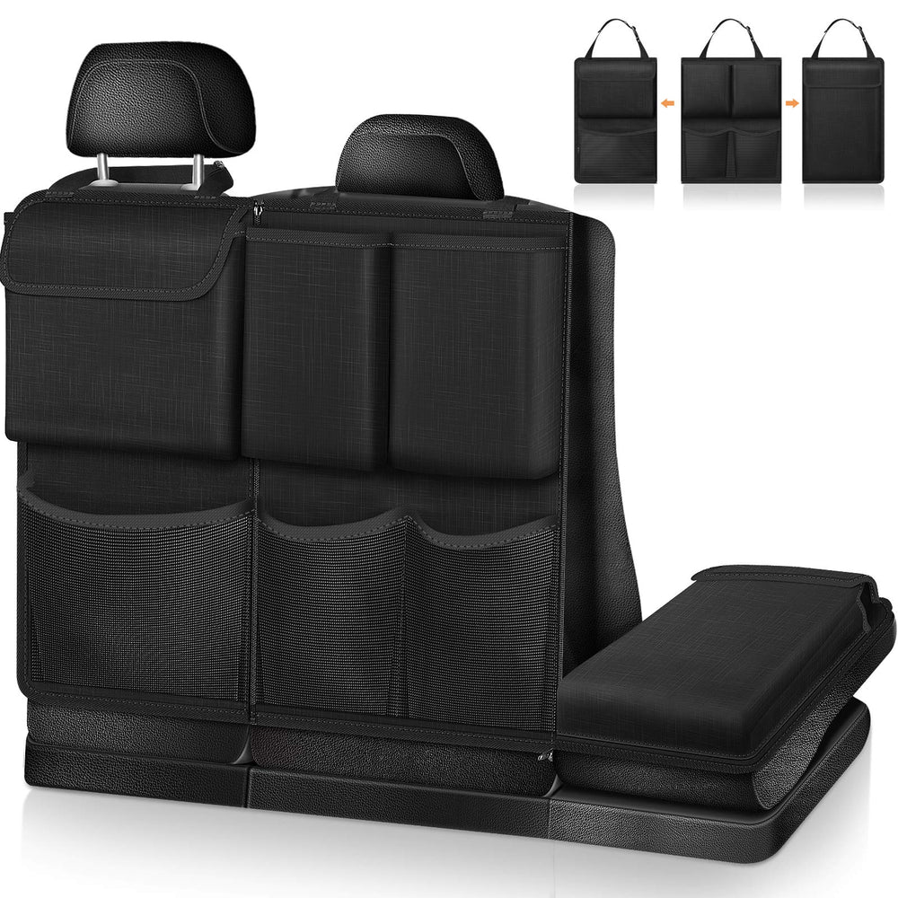 FINPAC front-facing trunk organizer installed showing neat cargo organization