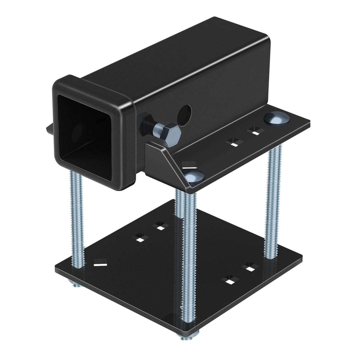 Fioracl front view hitch receiver showing solid 2-inch opening and robust mount benefit