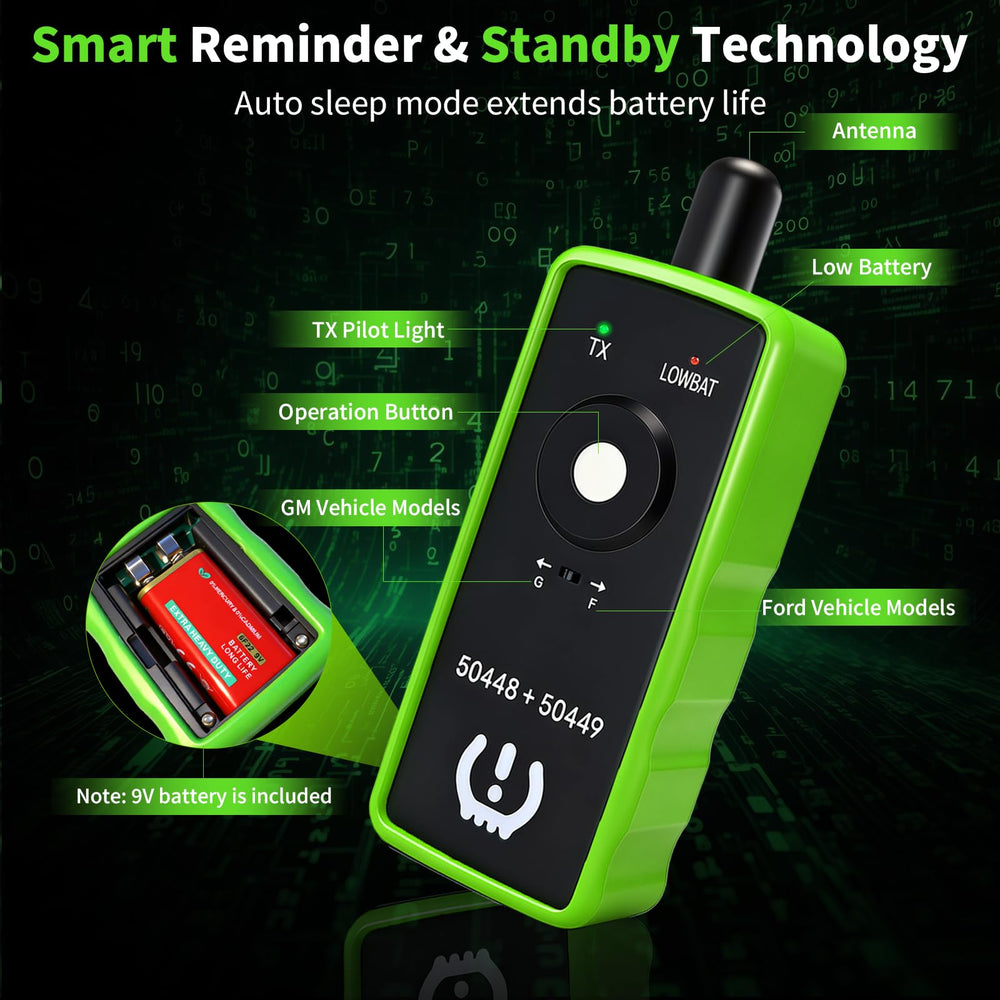 FIRSTOOL used during service with dashboard showing cleared TPMS warning