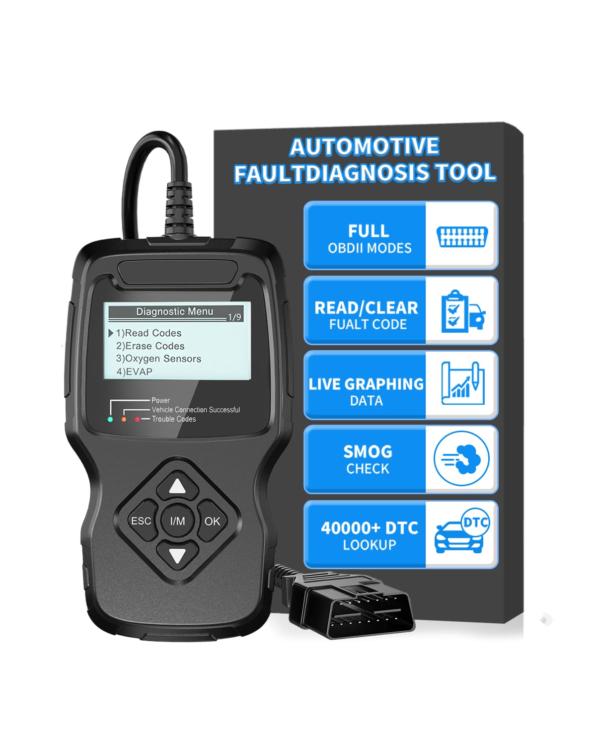FIRSTOOL V390 front view showing screen and buttons for quick diagnostics