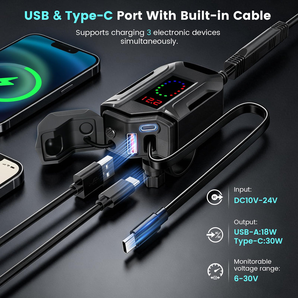 FISHOAKY retractable Type-C cable deployed for instant phone charging on the go