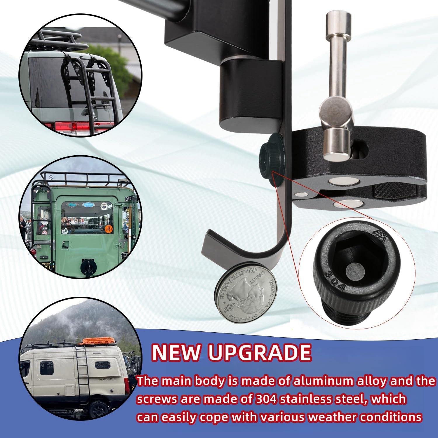 Fistihon close-up of 304 stainless-steel hardware for rust resistance