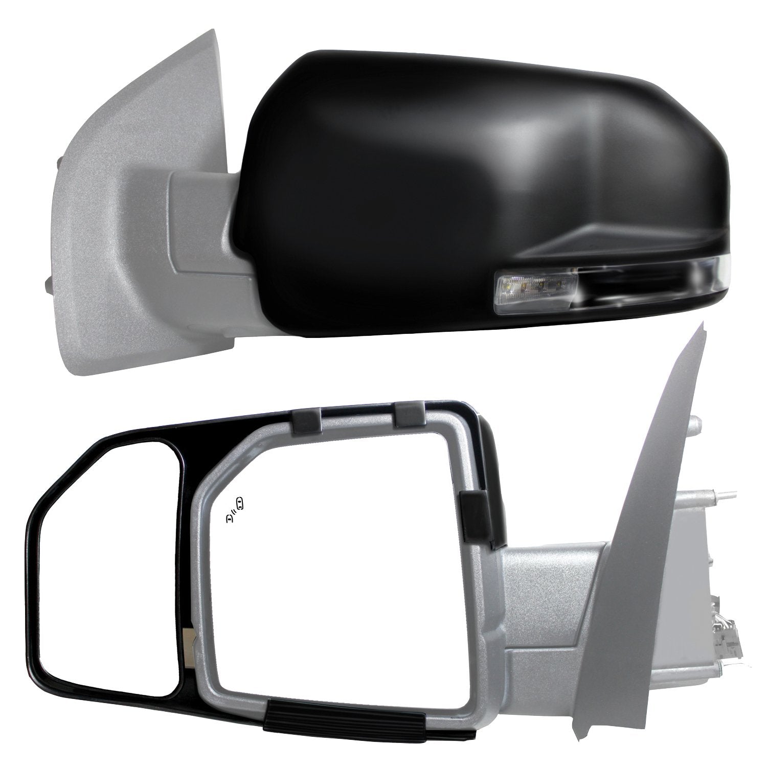 Fit System K SOURCE front view of mirror extensions showing fit and clean lines
