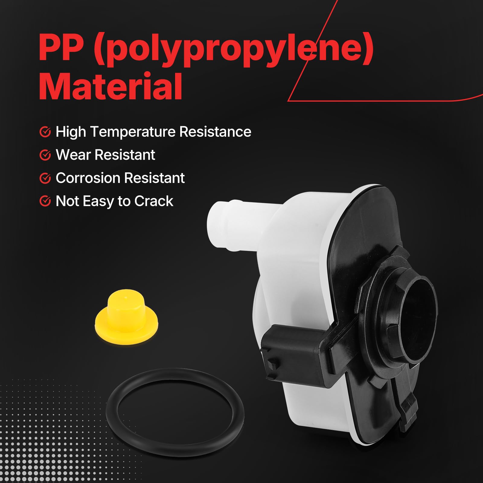 Fit4drive EVAP pump housing close-up showing durable plastic construction