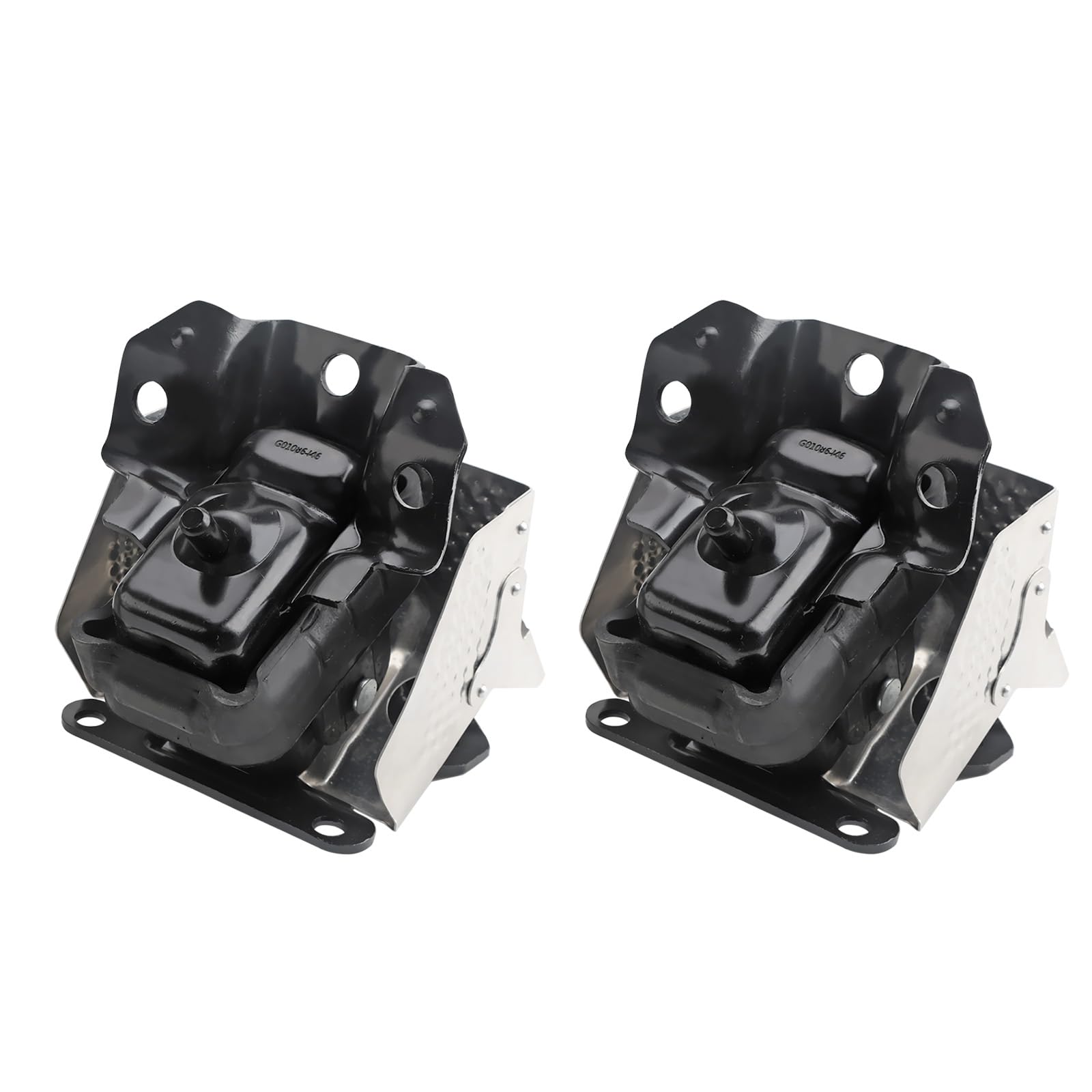 Fitede front view of both engine mounts showing fit and complete kit benefit