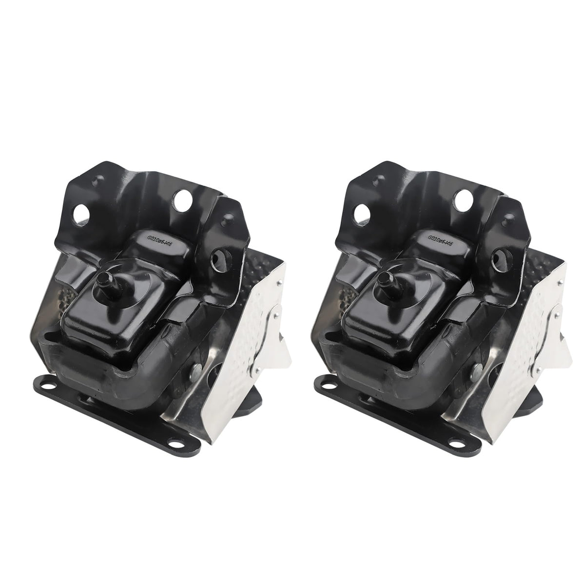 Fitede front view of both engine mounts showing fit and complete kit benefit