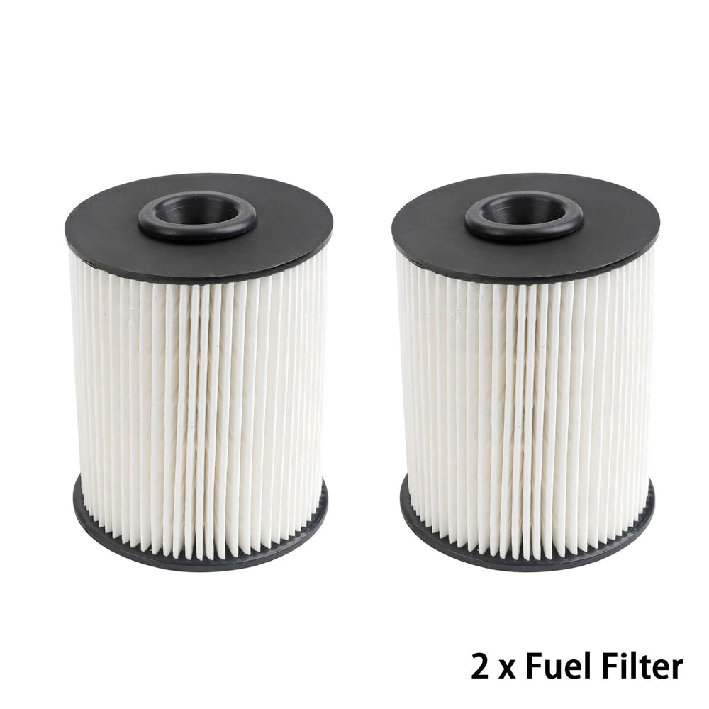 Fitede pack components laid out showing two filters and two O-rings for a complete replacement service at once