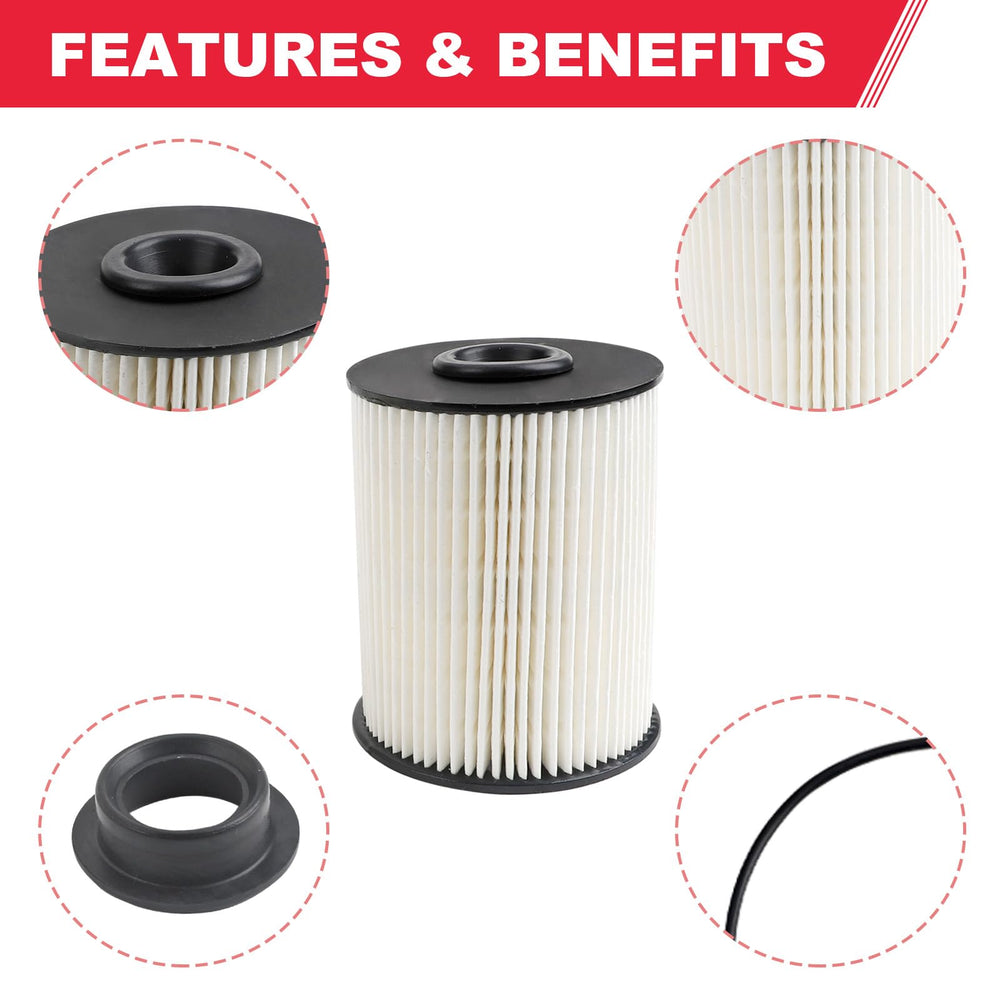 Fitede filter size comparison with ruler to show compact dimensions and verify fitment quickly before purchase