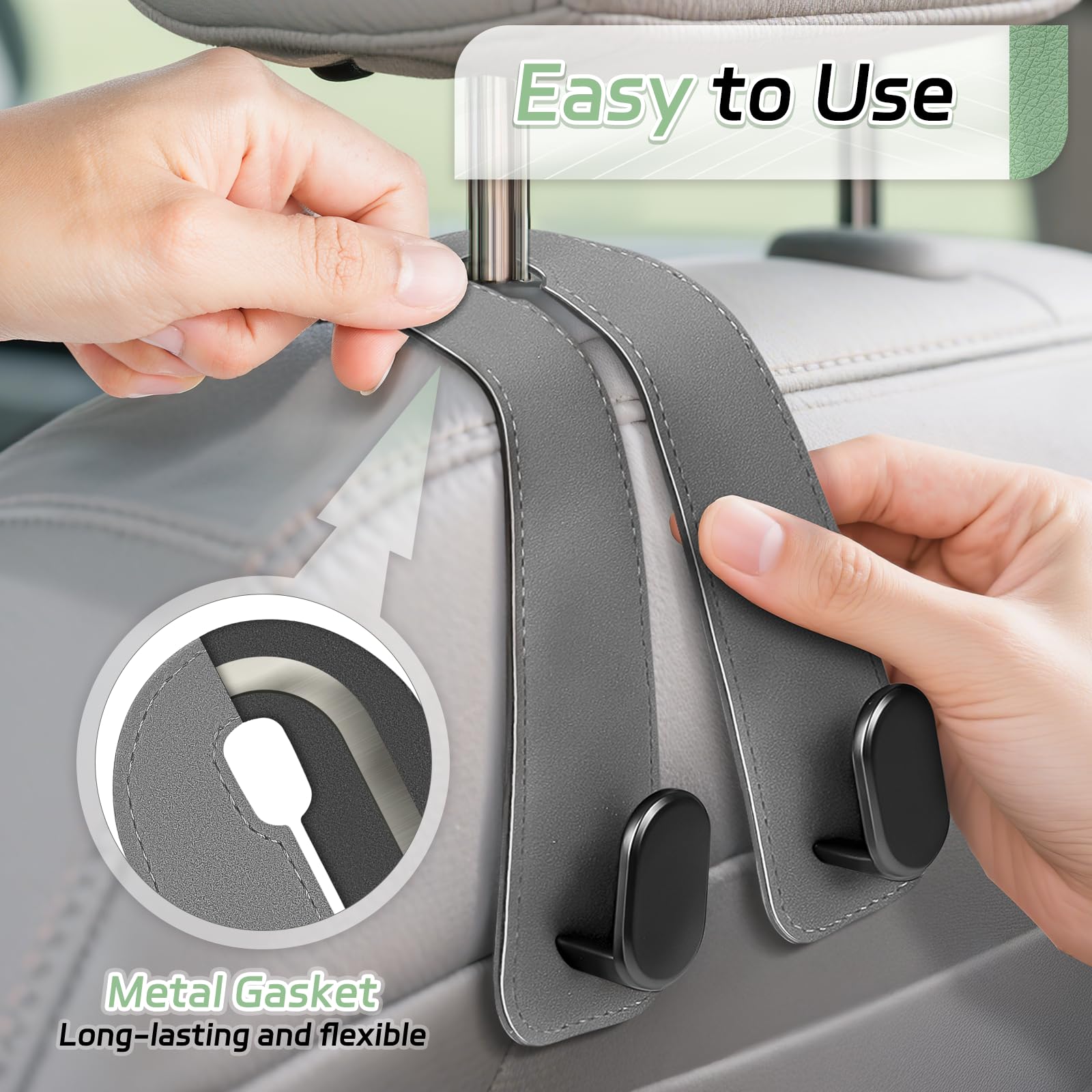 Fitnice double metal hook detail highlighting sturdy reinforced strength benefit