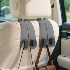 Fitnice front view of hook installed on headrest, neat organization benefit