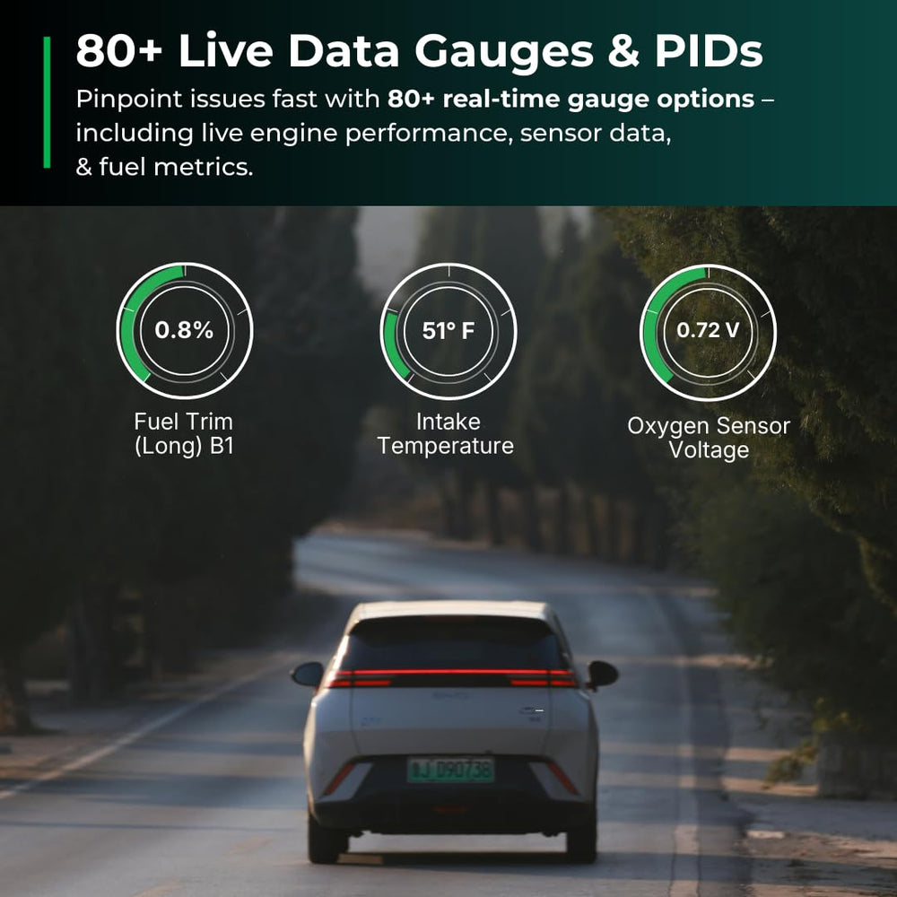 Family car parked with FIXD app on phone for peace-of-mind monitoring
