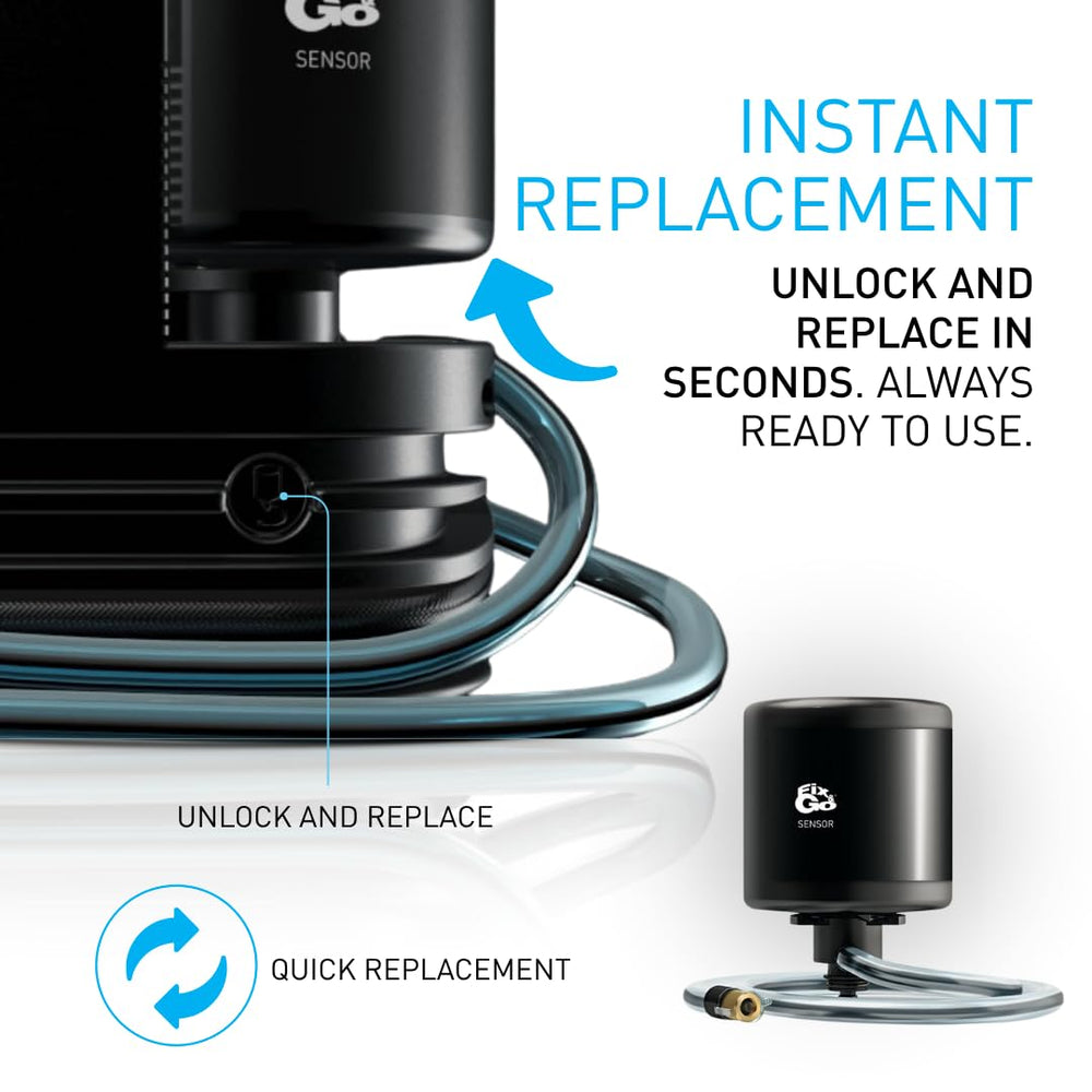 Fix & Go size comparison beside a water bottle showing compact portability