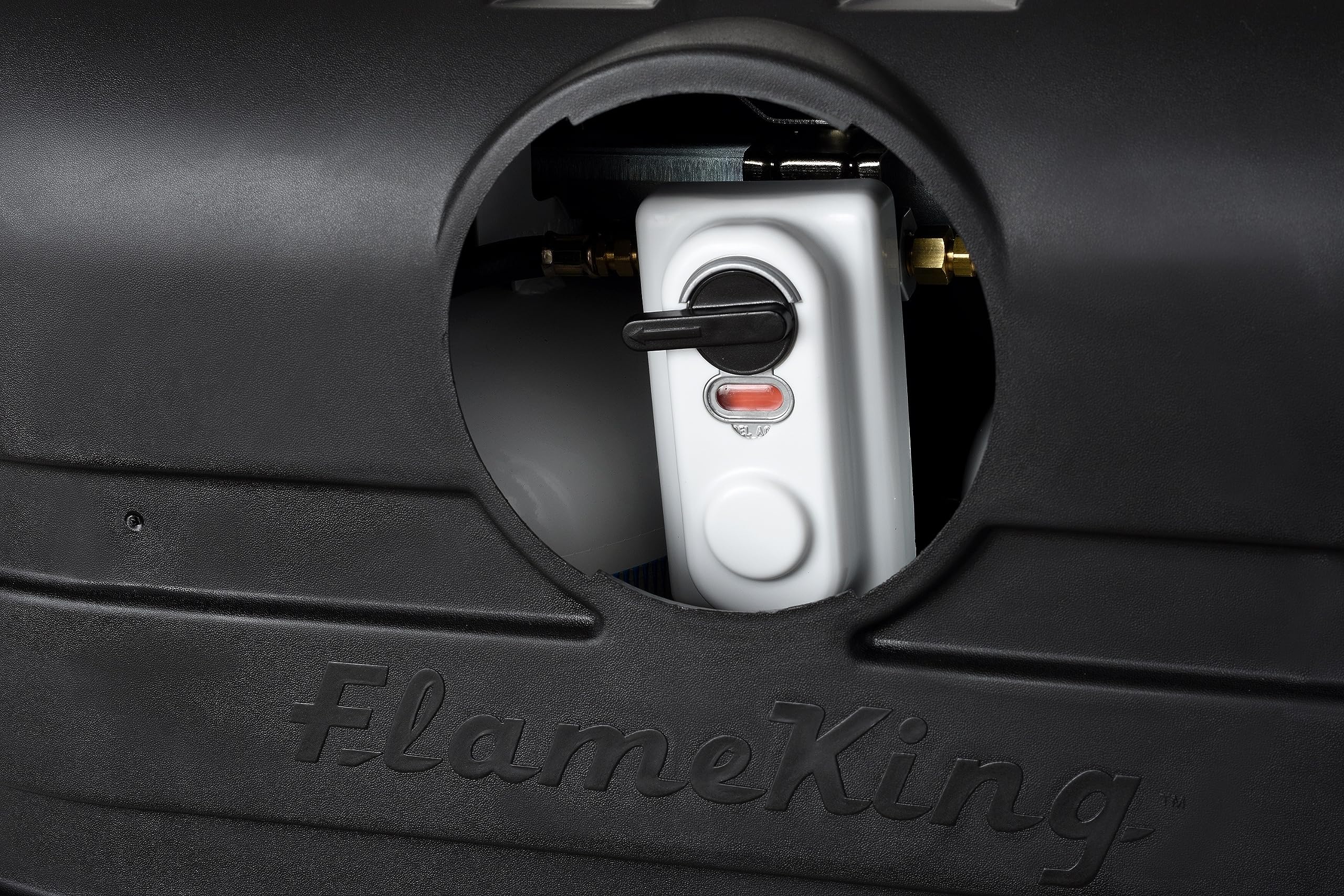 Flame King low-profile cover on trailer emphasizing streamlined, clean presentation