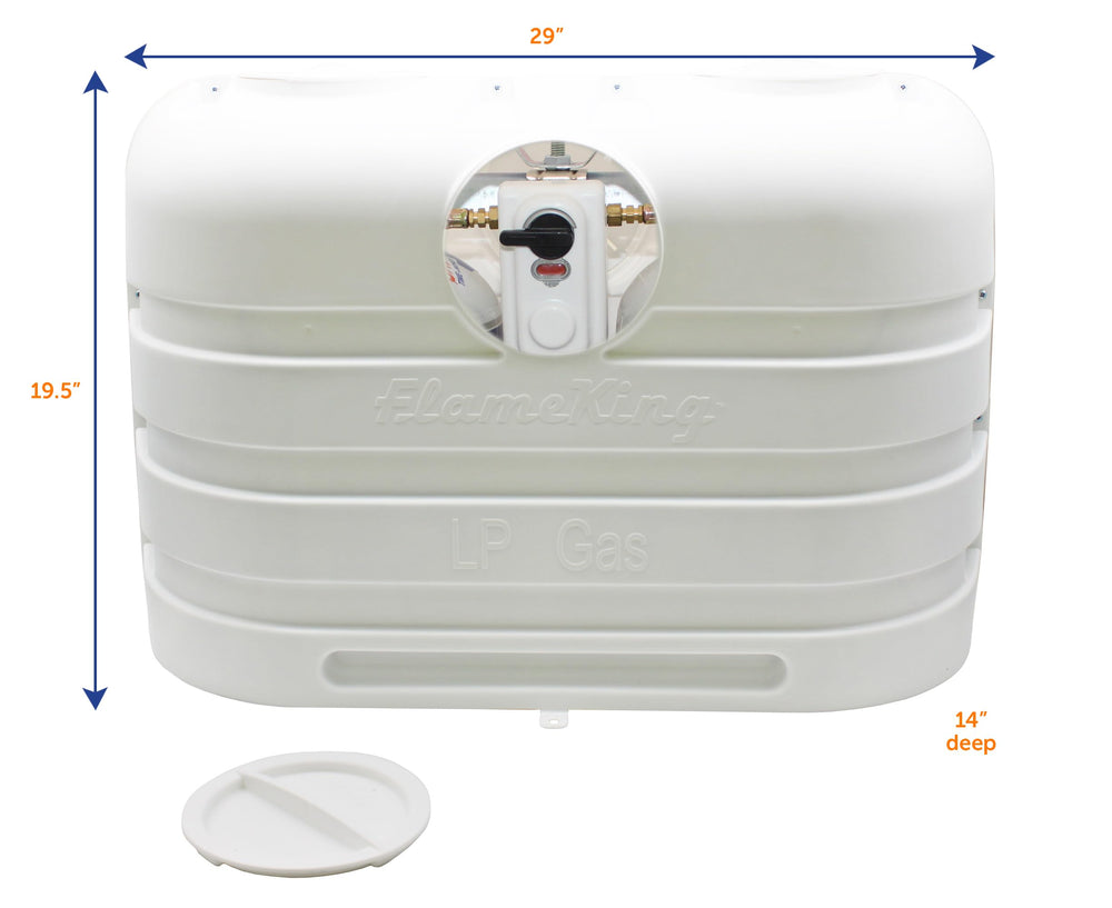 Flame King top hatch opened showing individual valve access for fast maintenance