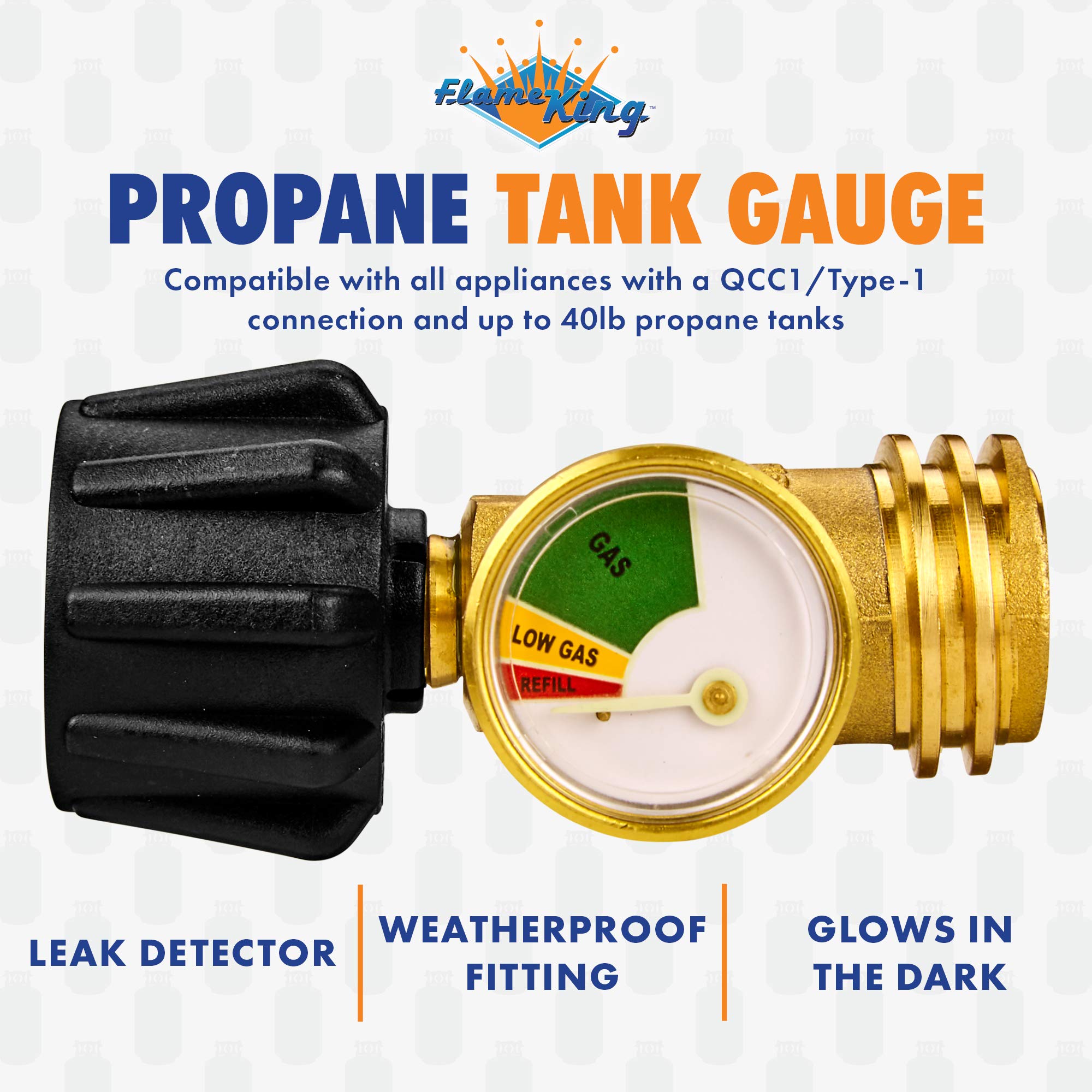 Flame King fitted to RV propane cylinder for safer travel use