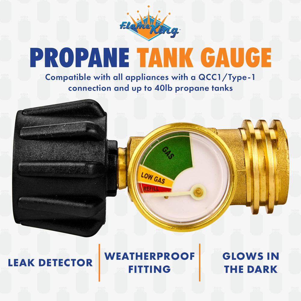 Flame King fitted to RV propane cylinder for safer travel use