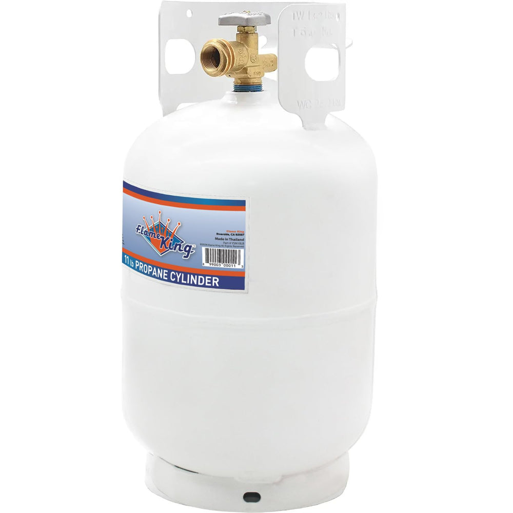 Flame King secured in a truck bed for transport showing safe storage practice