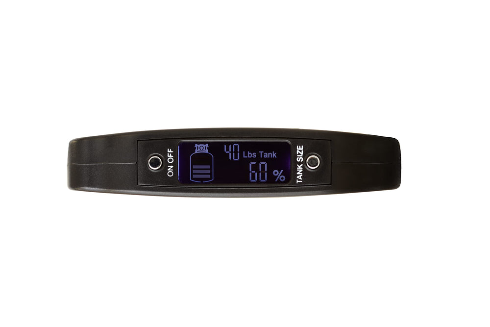 Flame King scale shown in hand for compact size and portability
