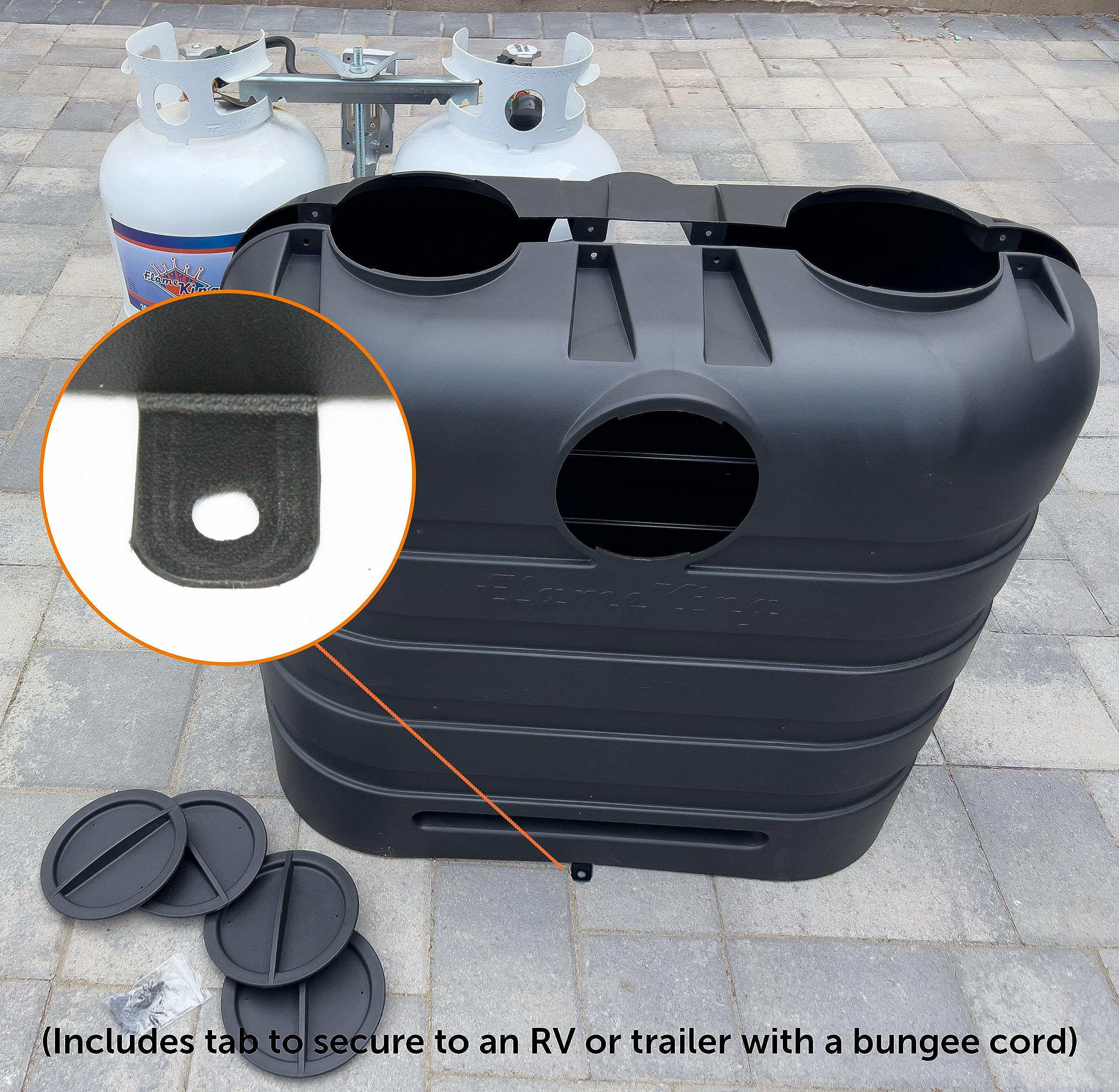 Flame King individual top hatches open to access each cylinder valve easily