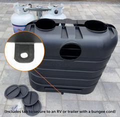 Flame King individual top hatches open to access each cylinder valve easily