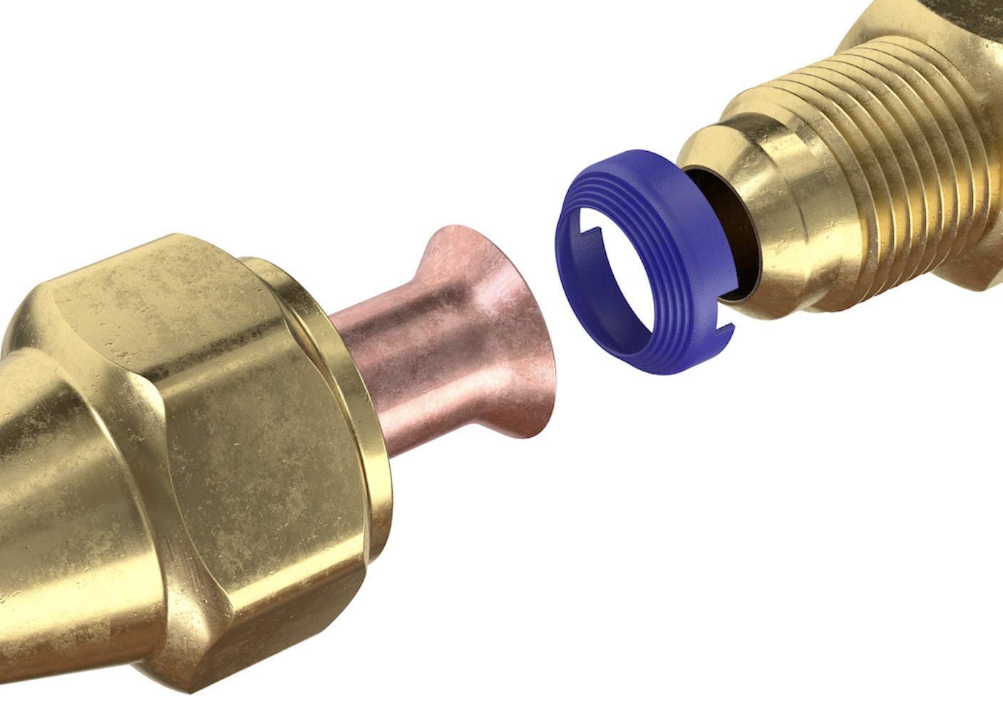 FlareSeal close-up of multi-ring face showing precision sealing benefit