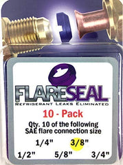 FlareSeal front packaging showing brand and 3/8" leak prevention benefit