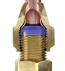 FlareSeal paired with brass flare cap showing reliable crush-seal benefit