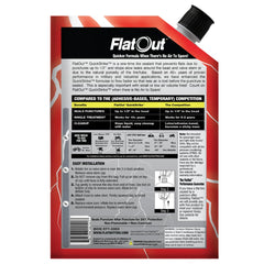 FlatOut label close-up highlighting formula and Kevlar content advantage