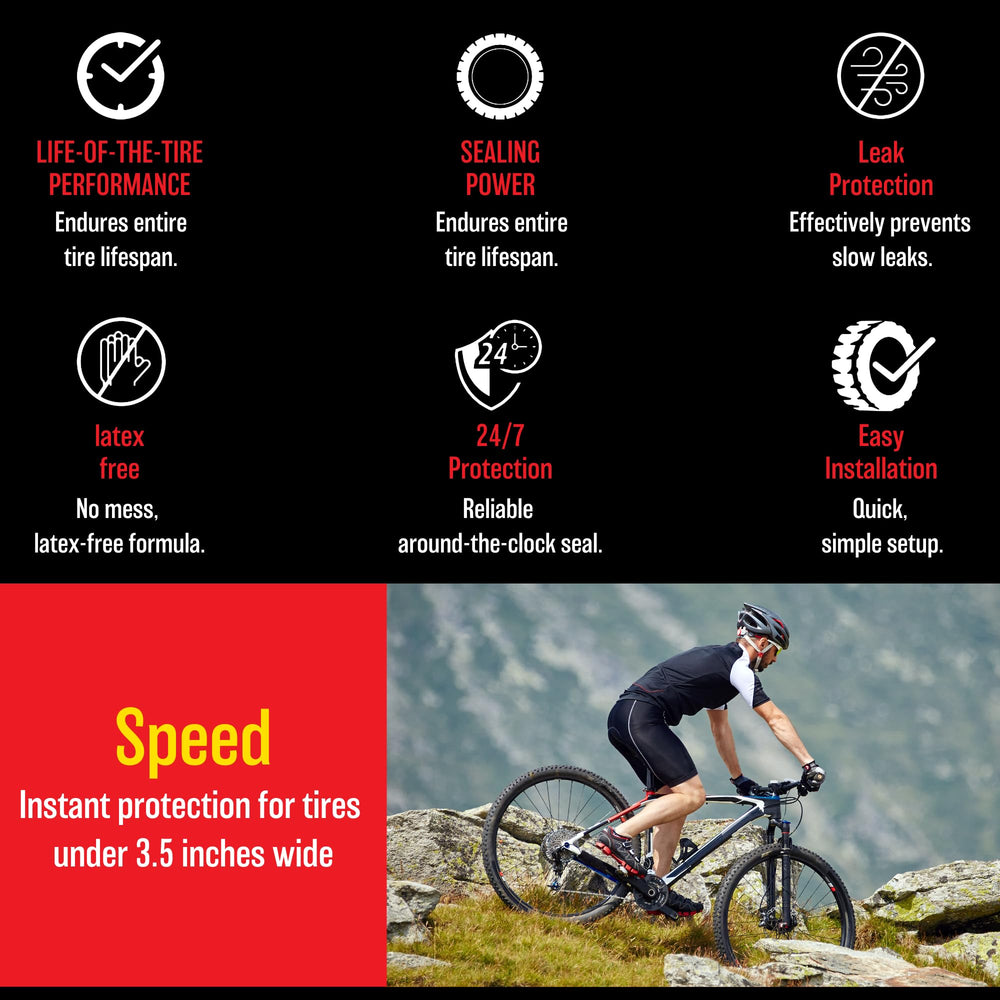 FlatOut QuickStrike packaging back label showing features and intended trailer/RV applications