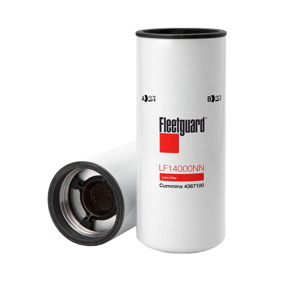 Fleetguard 14000NN front view with label, showing durable canister for reliable engine protection