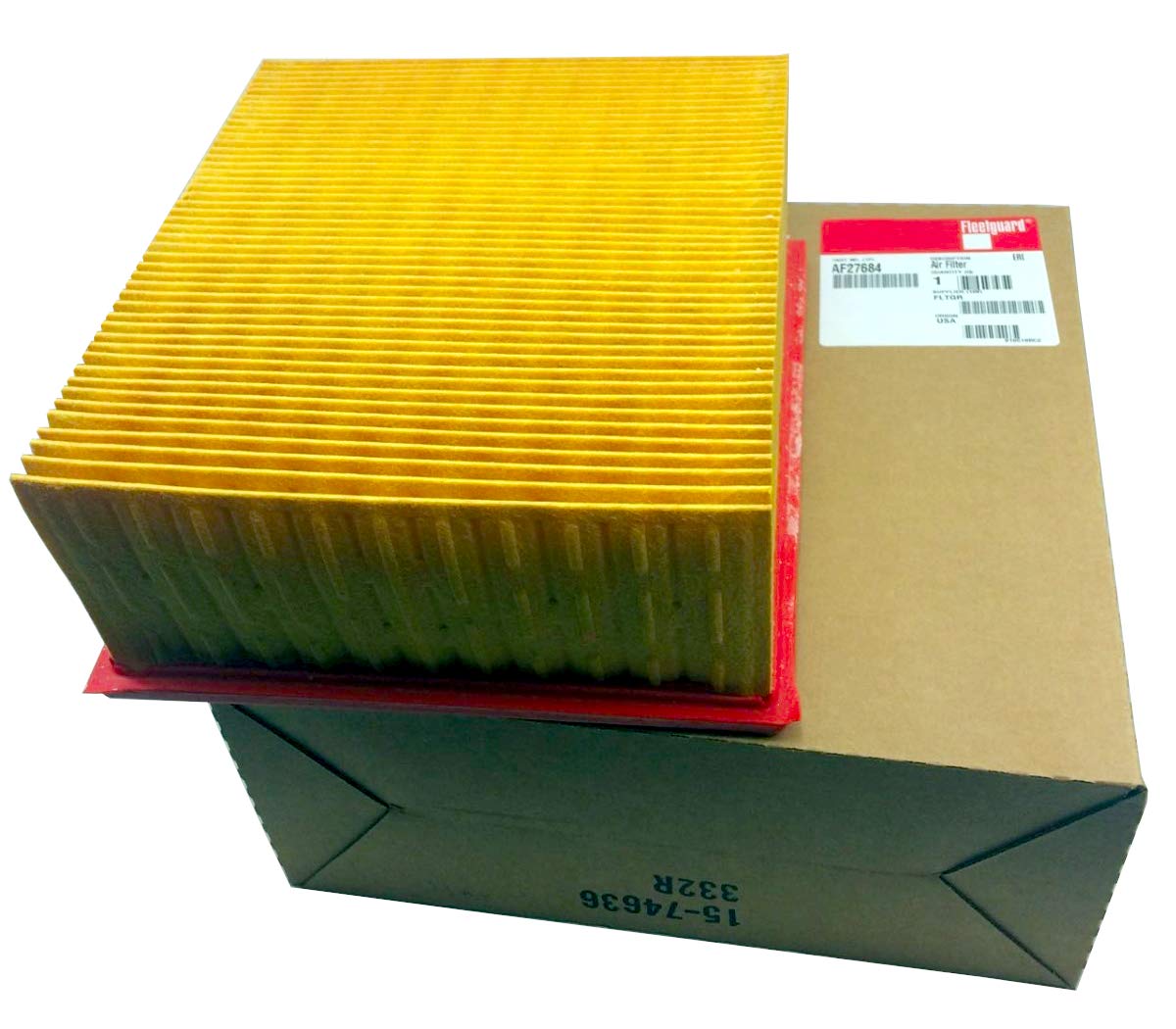 Fleetguard AF27684 boxed with dimensions for quick verification before install