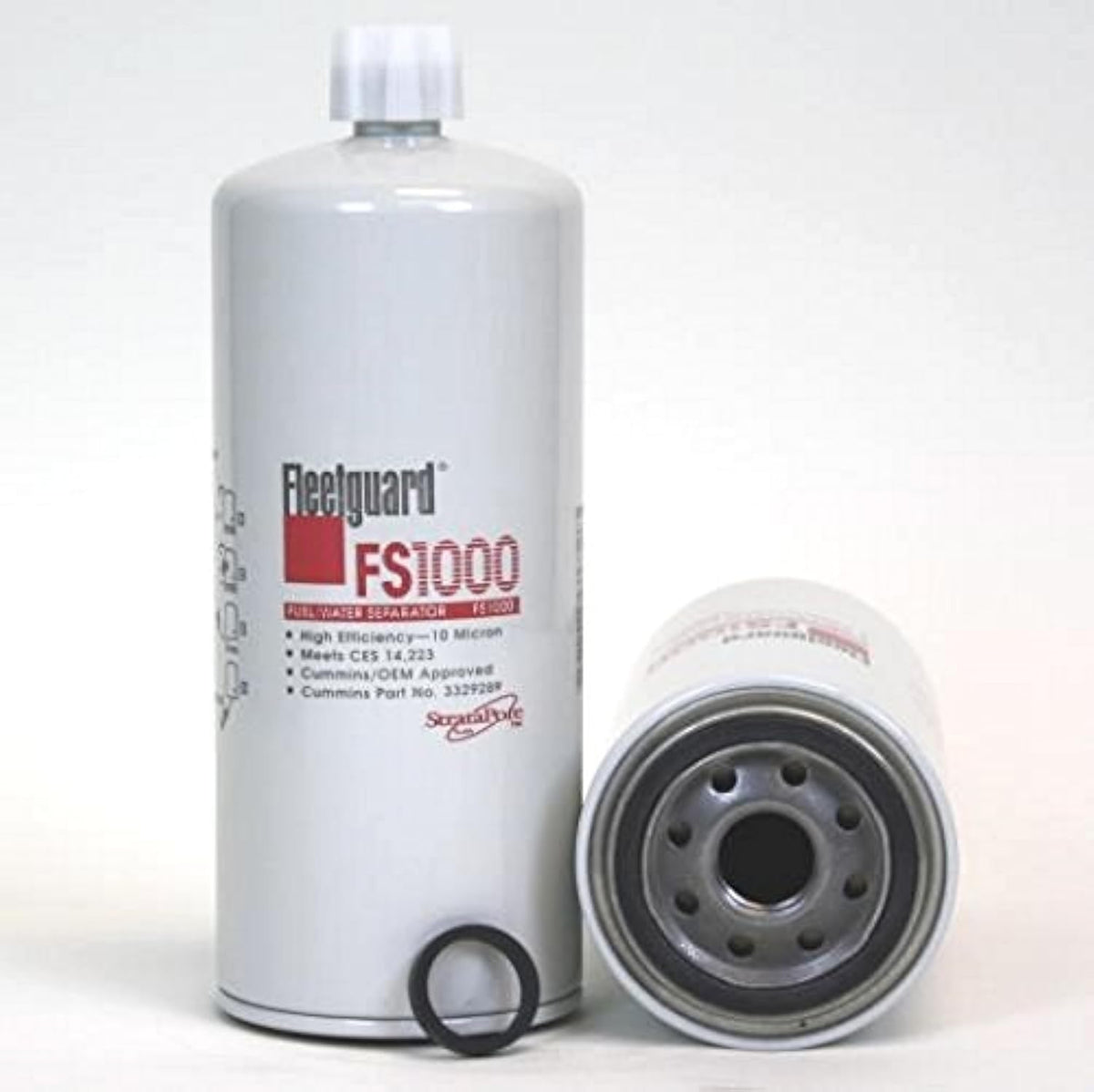 Fleetguard FS1000 front view showing cartridge and easy-install benefit