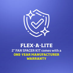 Flex-A-Lite spacer installed on fan hub demonstrating correct fan positioning benefit