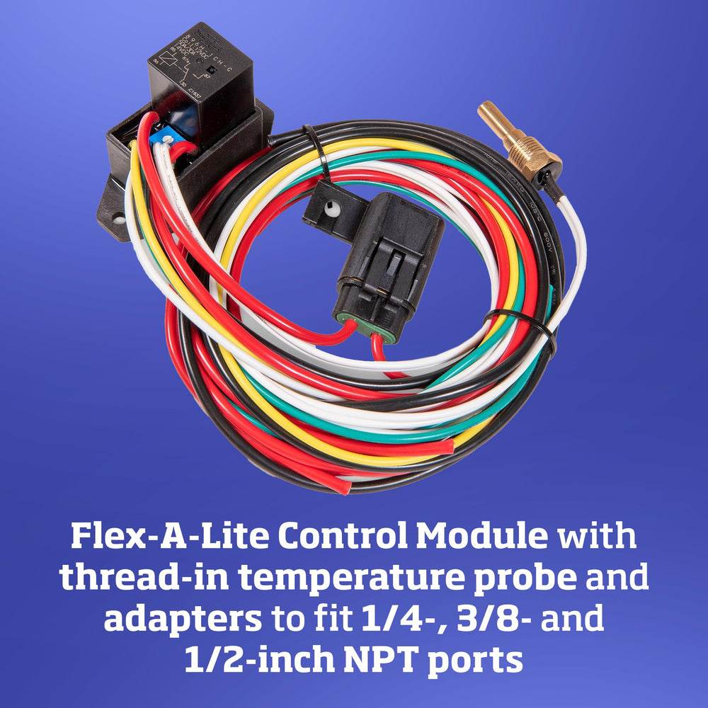 Flex-A-Lite probe adapter bushings displayed to show fitment for 1/4, 3/8 and 1/2 inch ports