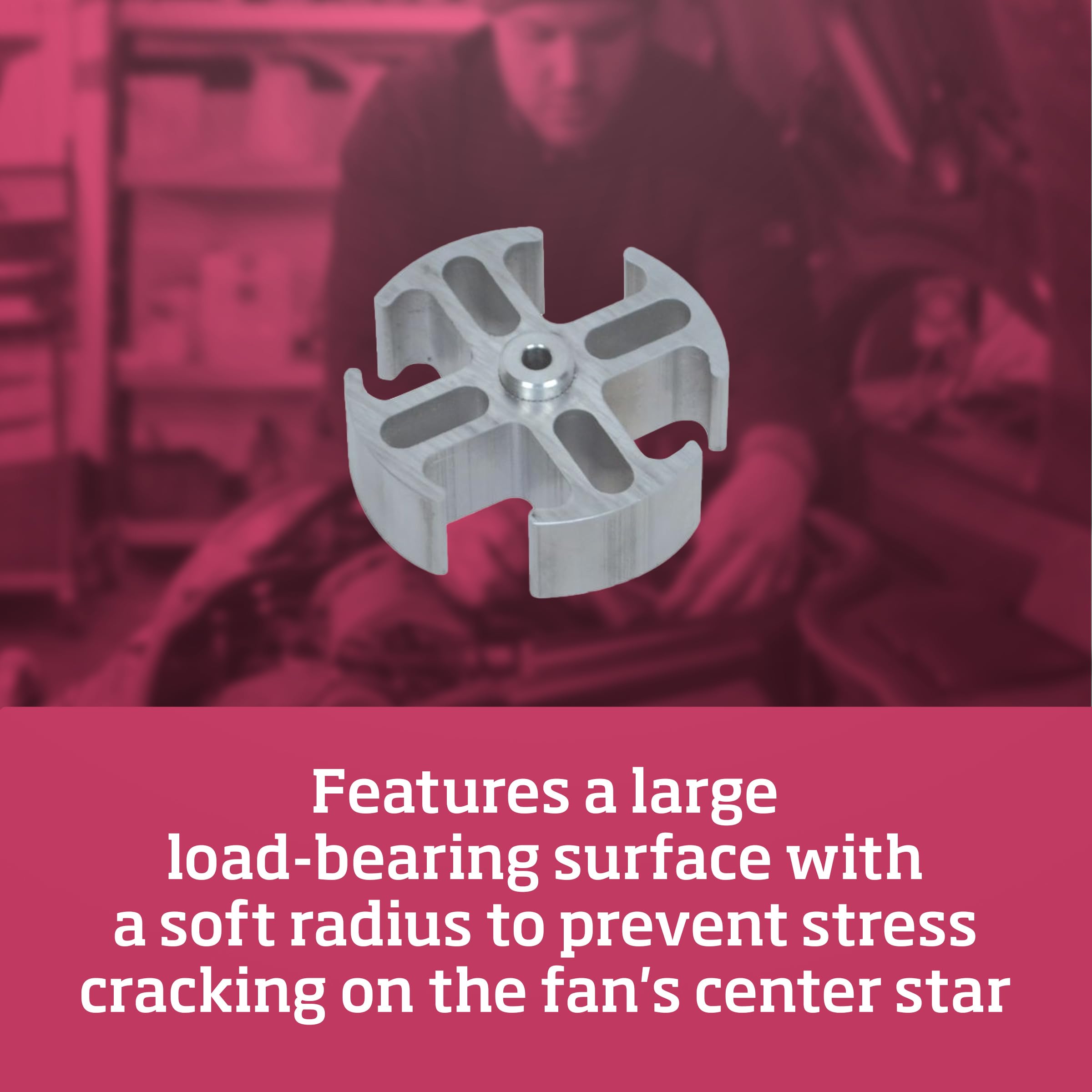 Flex-A-Lite spacer installed in engine bay demonstrating proper fan-to-radiator clearance